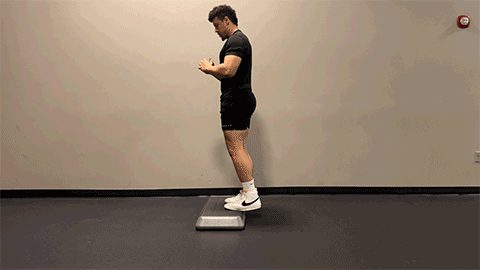 eos member performing heel raises