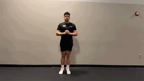 eos member performing a forward lunge