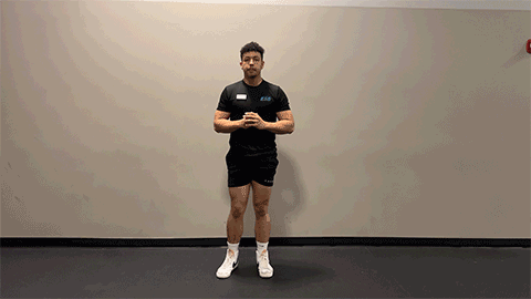 eos member performing a lateral lunge