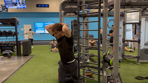Overhead Tricep Extension with Resistance Bands